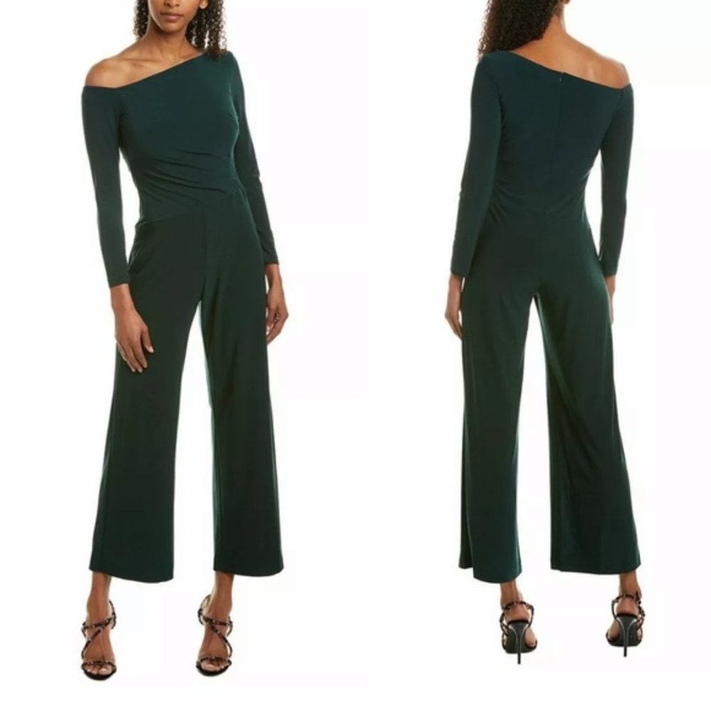 NWT Taylor Off The Shoulder Green Jumpsuit